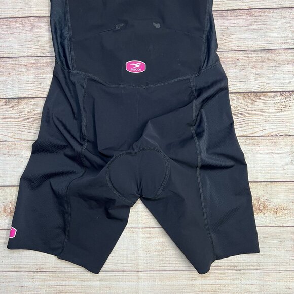 Sugoi Womens Cycling Tri Suit Large Black Pink One Piece Triathlon Padded Shorts - Picture 3 of 16